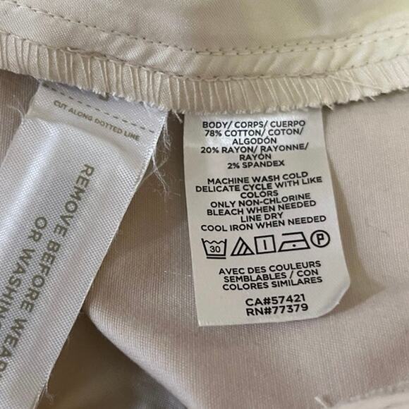 Ann Taylor White High Rise Flat Front Career Straight Leg Dress Pants Size 10 - Picture 5 of 5